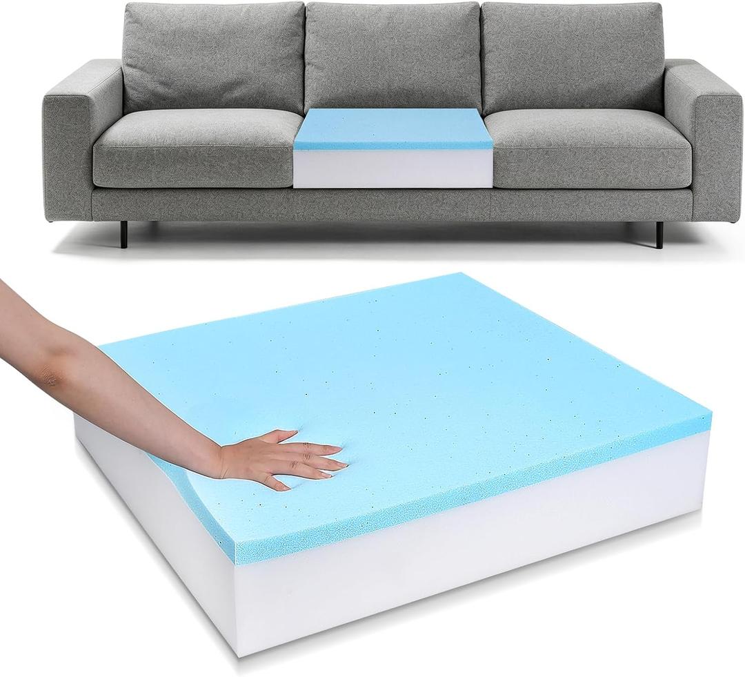 Upholstery Foam 24"x27" – 6“ Thick Couch Cushion Replacement, Cut to Size, 24''x27''x6''