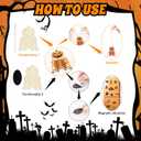 3 x Jenaai 72 Pcs Halloween DIY Wooden Magnets Crafts Kit Refrigerator Decoration Halloween Painting Magnetic Stickers Pumpkins Bats Ghost Hanging Magnets for Garage Door Mailbox Decor