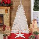 Juegoal 4 FT Pre-lit Artificial Christmas Tree with 70 Warm White Battery Powered Lights, 8 Mode & Timer for Home Party Decor (White)