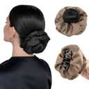SARLA Small Sleek Claw Clip Hair Bun with Hair Scrunchies Hairpieces for Women Synthetic Elegant Updo Donut Chignon Ponytail Ease Use Black