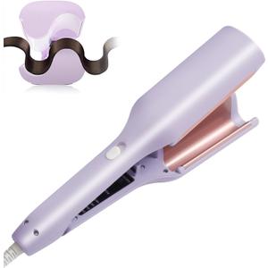Wave Curling Iron, Anti-Scald Hair Crimper, 2 Barrel Ionic Wavy Hair Curler for Women, 2 inch Fast Heating Curling Wand, 4 Temp Ceramic Hair Waver, Crimper Hair Iron for Wide Deep Waves