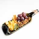 Melted Wine Bottle Serving Boards; Decorative Rectangle Serving Trays for Home Decor; Small Cheese Platter Serving Board; Unique Cheese and Cracker Tray for Dinner Party