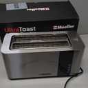 Mueller UltraToast Full Stainless Steel Toaster 4 Slice, Long Extra-Wide Slots for Bagels and Waffles, 6 Browning Levels, LED Display, Cancel/Defrost/Reheat Functions & Removable Tray, Kitchen Gadgets