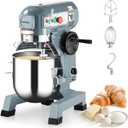 Commercial Food Mixer 30 QT, 1250W Electric Dough Mixer 3 Speeds Adjustable, Stainless Steel Bowl Heavy Duty Food Mixer with Safety Guard, Dough Hook Whisk Beater Included, Perfect for Bakery Pizzeria