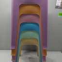 TURSTIN 6 Pieces Macaron Classroom Stools with Leather Pad Seats 18 Inch Colorful Plastic Stools Portable Backless Bar Chairs Flexible Seating Decorative Stool for Classroom Office Home School