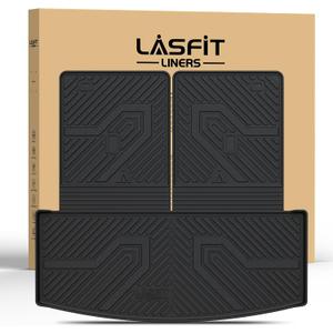LASFIT Trunk & Backrest Mat for Ford Explorer 2020-2025, Custom Fit All Weather Protector TPE One-Piece Design Easy Installation Trunk with Seatback Mat, 1pc Black
