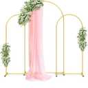 Pureegg Gold Metal Arch Backdrop Stand Set of 3 (7.2ft & 6.0ft & 6.0ft), Wedding Balloon Arch Stand with Stable Base, Backdrop Frame & Cover for Party, Birthday, Graduation, Photo Booth, Easy Assembly