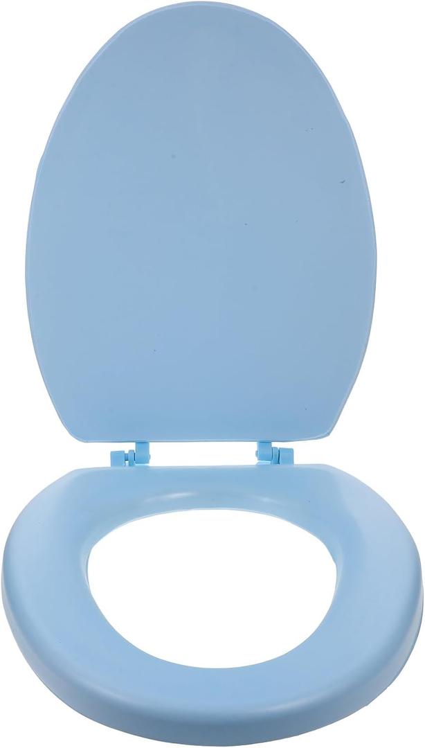 ARTIBETTER Elongated Foam Toilet Seat Soft Cushion Bathroom Toilet Part Thick Durable Soft Padded Seat Easy Clean 17.91X13.77X1.57 Inch