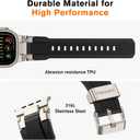 AmBand Bands Compatible with Apple Watch Ultra 3/2/1 49mm, M1 Sport Series Rugged Durable Strap with Metal Connector to Match Ultra's Titanium Case for iWatch 49mm Men Titanium/Black