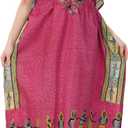 Divine threads Women African Print Kimono Cover Up V Neck Batwing Sleeve Plus Size Beach Kaftan Dresses Brown, Size : XL