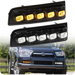 Daytime Running Lights Fog Lights for 2010 2011 2012 2013 Toyota 4Runner sr5 trd Sport Limited Trail Headlights Turn Signal Lights(10-13DRL-4Runner)
