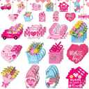 Patelai 36 Pcs Mothers Day Ornaments for Tree Pink Gnome Floral Flower Best Mom Love Mom Wooden Sign Mother's Day Tree Decorations for Home Birthday Party Supplies