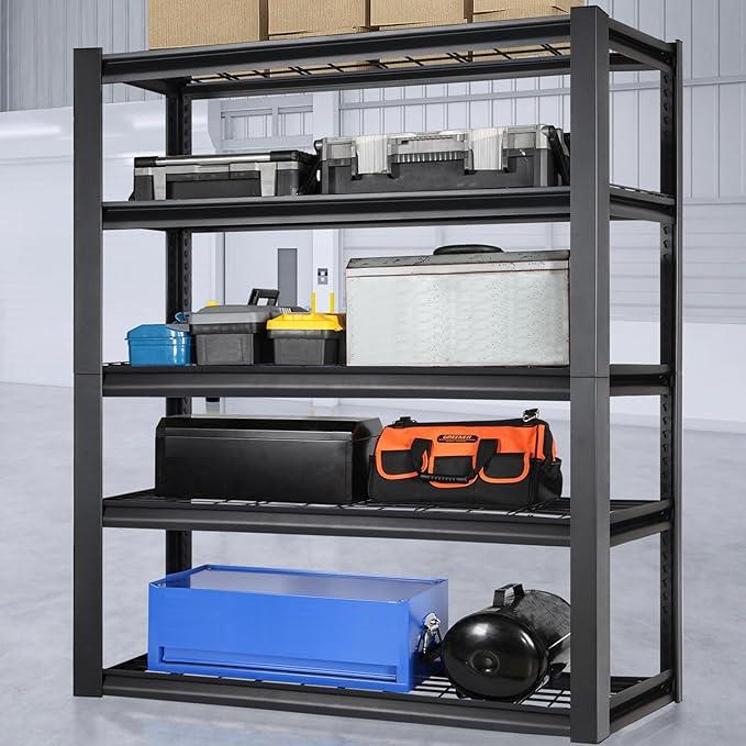 PACHIRA E-Commerce 48" W x 16.5" D x 72" H Garage Storage Rack 2500LBS Garage Organization Industrial Shelving Heavy Duty 5 Tier Metal Shelves for Warehouse Basement Pantry