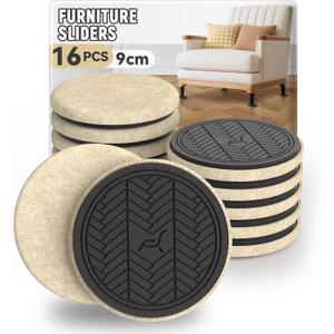 Furniture Sliders for Carpet  8 PCS 3" Reusable Moving Pads for Carpeted Floors, Heavy Duty Furniture Movers Sliders, Plastic Gliders for Easy Furniture Moving (16pcs-Hardwood Floors)