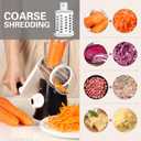 Cambom Rotary Cheese Grater Hand Crank Cheese Shredder for Fresh Cheese, Vegetable, Nuts,Non-slip Suction Base, Three Blades, Black