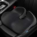 ZIKEE Wedge Car Seat Cushion for Driving, Innovative Seat Cushion with Honeycomb Gel & Memory Foam for Enhanced Breathability & Support, Car Cushions for Hip Pain Relief, Improve Vision/Posture, Black