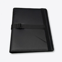 Professional Padfolio with Clipboard, Faux Leather Portfolio Folder Binder, Legal Pad Holder for A4 Letter Size Notepad, Resume, Writing Pad, Ideal Organizer for Business Office Conference, Black