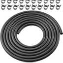 KIKITE 10 Feet 1/4 Inch ID Fuel Line Hose Compatible with Briggs & Stratton Kohler Kawasaki Small Gas Diesel Engines Mowers and Generators Rubber Fuel Hose with 20 Clamps