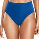 Tempt Me Womens High Cut High Waisted Bikini Bottoms Tummy Control Bathing Suit Bottoms Swim Bottom Swimsuit Bottom