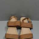LAICIGO Women’s Open Toe Wedge Platform Espadrilles Ankle Strap Buckle Faux Leather Cork Rubber Summer Sandals,8.5