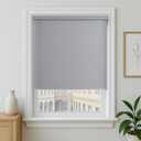 Cordless Roller Shades 100% Blackout Blinds for Windows and Doors, Pull Down Room Darkening Window Shades, Easy to Install for Home and Office, White, Fixed 72 Inches High, 40 Inches Width,Grey