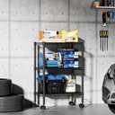 DUMOS 3-Tier Metal Storage Shelves, Shelving Unit, Storage Rack, 23" W