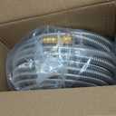 Giraffe Tools Garden Hose 100ft x 5/8", 304 Stainless Steel Metal Water Hose, No Kink Garden Water Hose with 9 Pattern Spray Nozzle, Flexible, Lightweight, Kink Free Hose for Yard, Outdoor