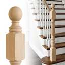 Red Oak Stair Newel Post Solid with a Single Groove Notched Pedestal Newel Wood Balusters for Staircase Interior Railing Newels for Stair Handrails 1 Pc 3.5" x 3.5" x 48"