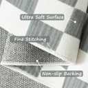 jinchan 8x10 Checkered Area Rugs for Kids Room - Machine Washable Soft Rug Modern Geometric Lattice Non-Slip Carpet for Nursery Playroom Classroom Living Room Bedroom Dining Room Home Office Grey