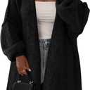 PRETTYGARDEN Long Cardigan Sweaters for Women Trendy Fall 2026 Oversized Knit Sweater Jacket Coats Winter Fashion Clothing (Small, Black)
