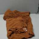 LOMAO Knitted Throw Blanket with Tassels Bubble Textured Lightweight Throws for Couch Cover Home Decor (Caramel, 50x60)