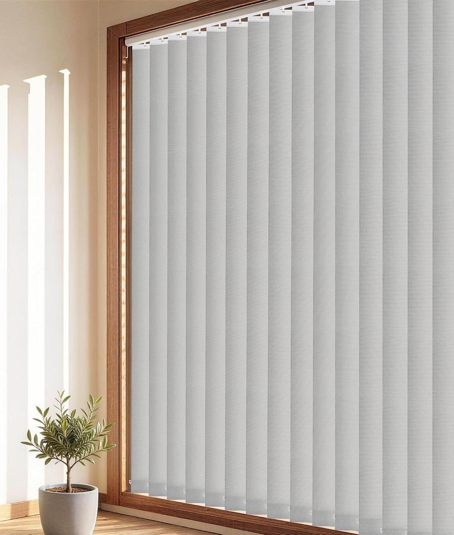 Room Darkening Vertical Blinds Replacement Slats, Easy-Cut UV Blocking & Anti-Wrinkle Polyester Fabric Vertical Blinds for Sliding Glass Doors & Windows, 82.5" x 3.5", 20 Pack, Grey