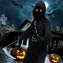 Grim Reaper Costume Halloween Adult Costumes Grim Reaper Hooded with Scythe,Chain Halloween Costumes (Black, S)