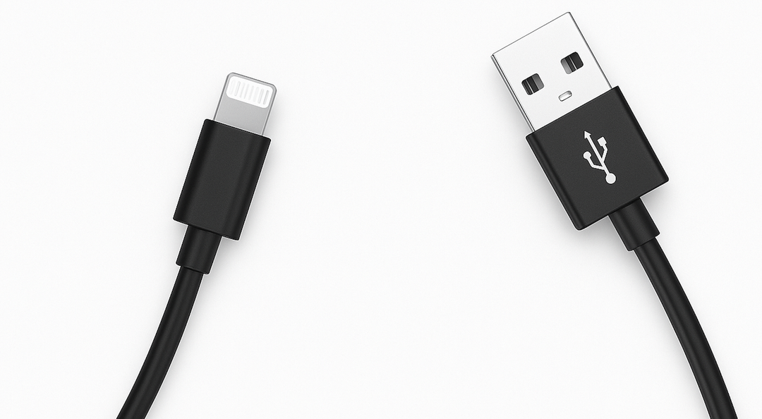 Black Lightning Charger Cable for iPhone – USB to Lightning Charging Cord, Durable and Fast Charging, Compatible with iPhone, iPad, iPod