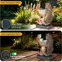 Garden Cat Statue with Solar Lights - Outdoor Garden Decor Kitten Ornament for Lawn, Yard, Patio, Balcony - Unique Birthday/Housewarming Gifts for Women, Mom, Grandma, Cat Lovers