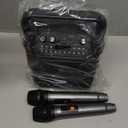 Karaoke Machine, Portable Bluetooth Speaker with 2 Wireless Microphones for Adults & Kids with Lights, Karaoke Microphone with PA System Supports USB/TF/FM/AUX for Home Party Home System Packages (Black)