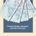 100 Pcs Disposable Hand Towel, Vintage Floral Bird Paper Napkins Watercolor Guest Napkins Wild Flower Bird Decorative Paper Guest for Bathroom Birthday Party Baby Shower (Blueflower)