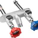 WHK 4" Inch Frost Free Water Spigot Faucet Supply Hot and Cold Outdoor Water Faucet 1/2 Inch MIP X 3/4 Inch Hose Bibb Freeze Proof Hose Bib Wall Outdoor Hydrant Sillcock (Brass,Chrome)