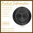 Tanlade 100 Pcs Charger Plates Bulk, 13 Inch Plastic Round Charger Dinner Plates Elegant Wedding Serving Plate for Event Tabletop Wedding Party Bridal Baby Shower Decor (Black), Modern Style