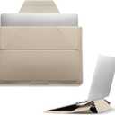 MOFT Laptop Sleeve Bag for MacBook Computer Expandable Storage, Two Adjustable Angles Laptop Stands, Ultra-Slim Stylish Pieces Laptop Case Sleeves, Beach White, 15"-16"
