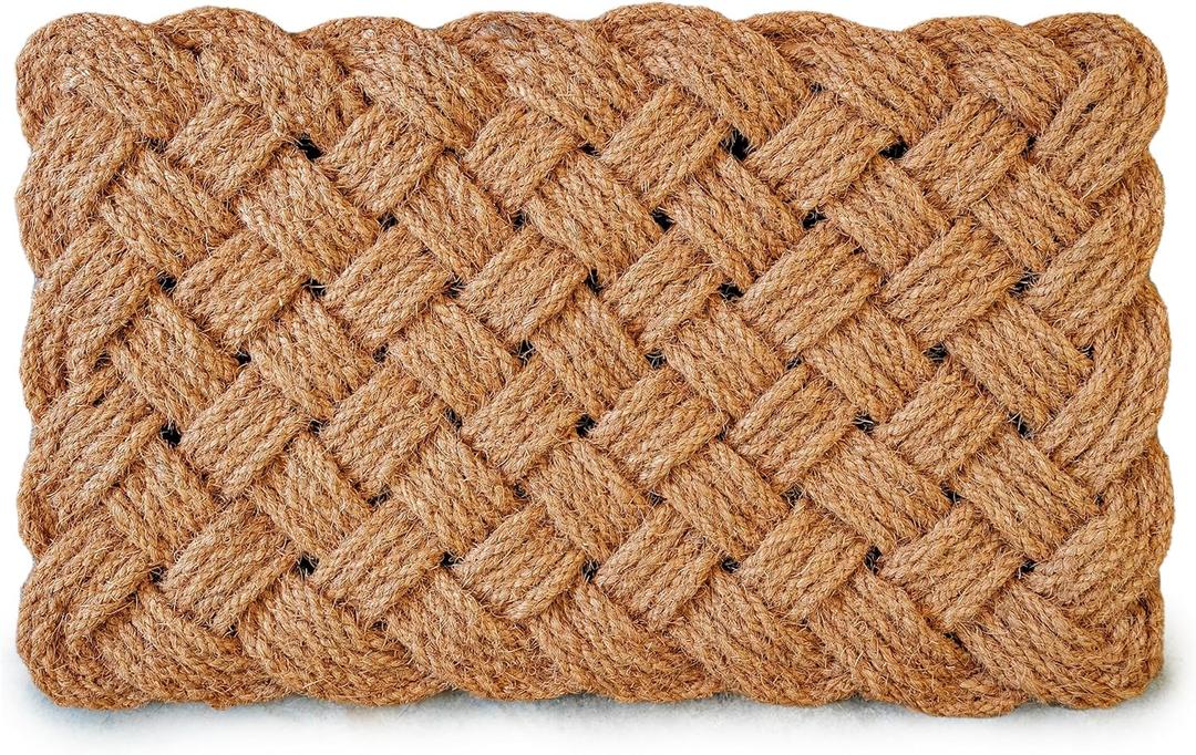 MAINEVENT Rope Doormat 30x17 Inch, Woven Mat for Indoor and Covered Outdoor, Welcome Mat