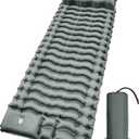 Camping Sleeping Pad, Ultralight Camping Mat with Pillow Built-in Foot Pump Inflatable Sleeping Pads Compact for Camping Backpacking Hiking Traveling - Gray
