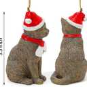 Cat Christmas Ornament for Christmas Tree Decorations, Holiday Christmas Tree Ornament Resin Figurine Collectible Gifts for Cat Lovers, Decorative Hanging Ornament for Christmas Decorations