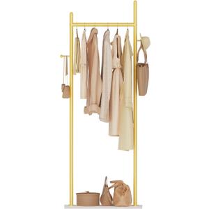Coat Rack Freestanding, Clothes Rail, 19.7x11.8x68.9 In, Gold