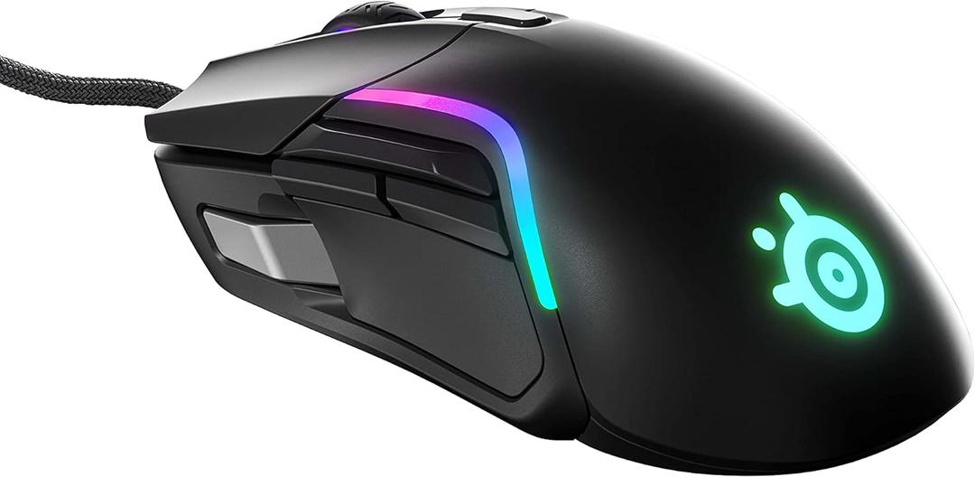 SteelSeries Rival 5 Gaming Mouse with PrismSync RGB Lighting and 9 Programmable Buttons  FPS, MOBA, MMO, Battle Royale  18,000 CPI TrueMove Air Optical Sensor - Black (Wired)