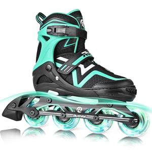 Ruthfot Adjustable Inline Skates for Boys and Girls, Light Up Skates for Ages 6-17 Kids Outdoor Illuminating Patines for Women and Men,Large