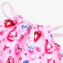 TENVDA Girls Swimsuit 2-Piece Halter Tankini Set Beach Sport Bathing Suit UPF 50+ Swimwear, 140 (Pink)