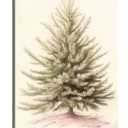GSPQAZ Tranquil Christmas Tree Canvas Wall Art - Vintage Style Pine Tree Print,Winter picture 12x18inch-Unframed (11)