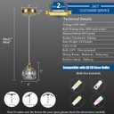 Weesalife Crystal Chandeliers for Dining Room Lights Fixture Over Table, 3 Pack Gold Modern Pendant Light Fixture，Crystal Pendant Lighting for Kitchen Island Bathroom Bar, Brass
