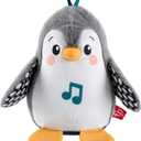 Fisher-Price Baby Tummy Time Toy Flap & Wobble Penguin, Plush with Music & Motion for Sensory Play Newborns Ages 0+ Months (Small)